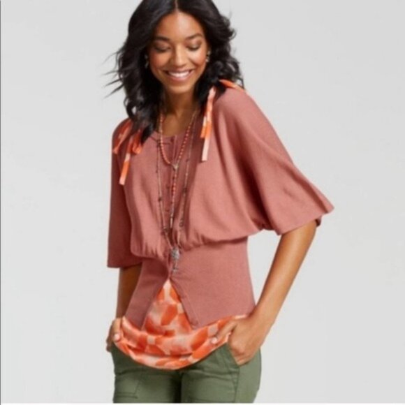 Cabi Brick Dust Kimono Cardigan #5284 - Picture 1 of 7